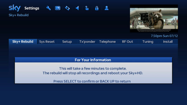 How to Rebuild the Planner on a Sky+HD Box | Sky Cards