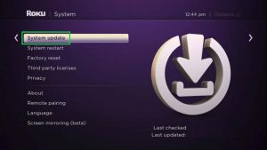 Roku System Update